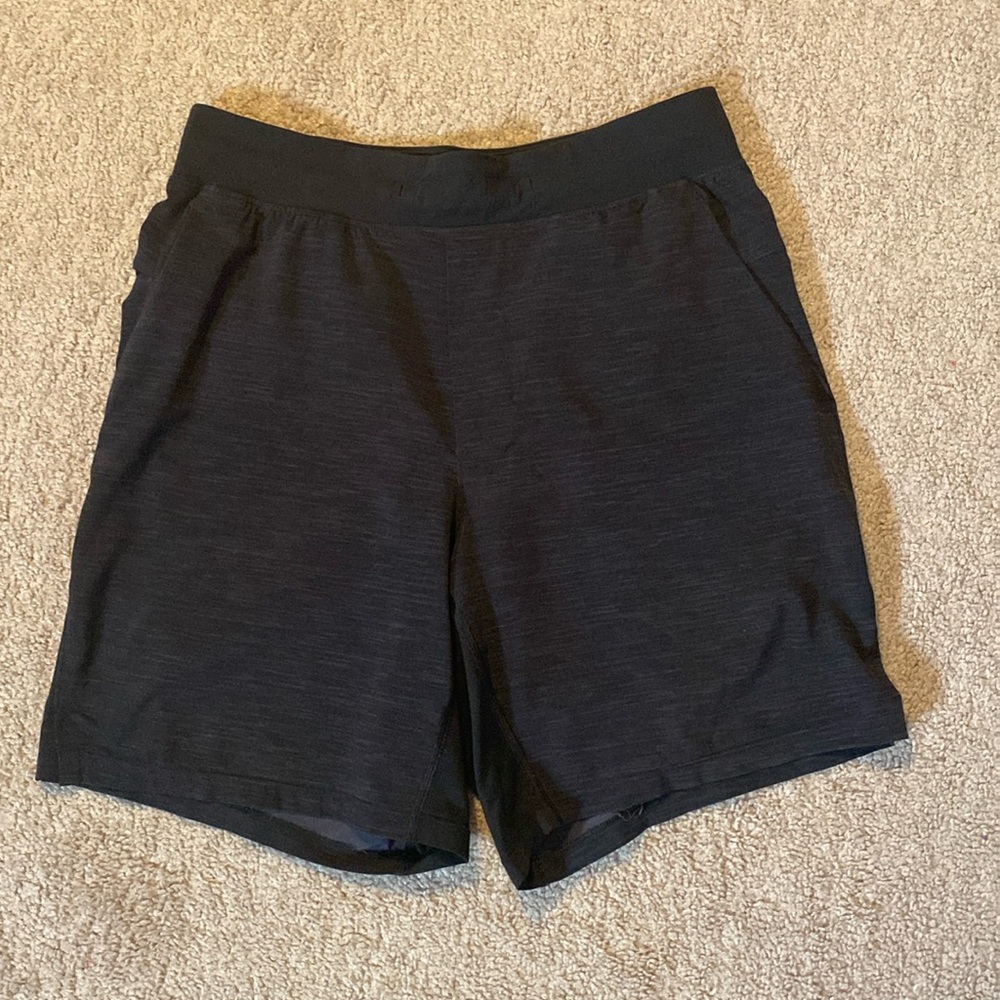 Black Lululemon athletic shorts. Size small